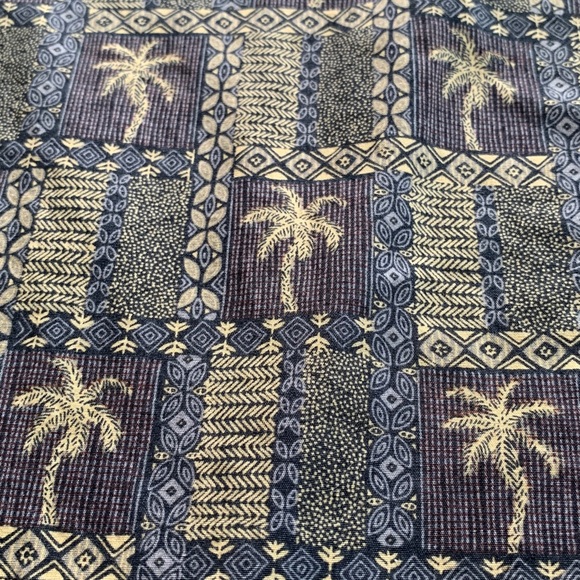 Vintage Cooke Street Hawaiian Palm Tree Checked Men's Cotton Aloha Shirt 2XL - Picture 3 of 11